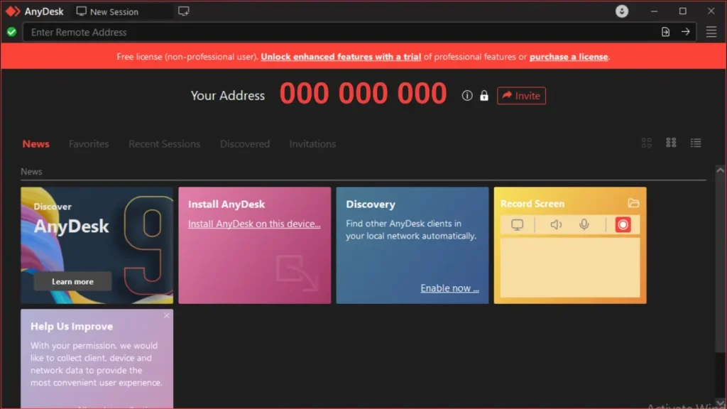 AnyDesk User Interface