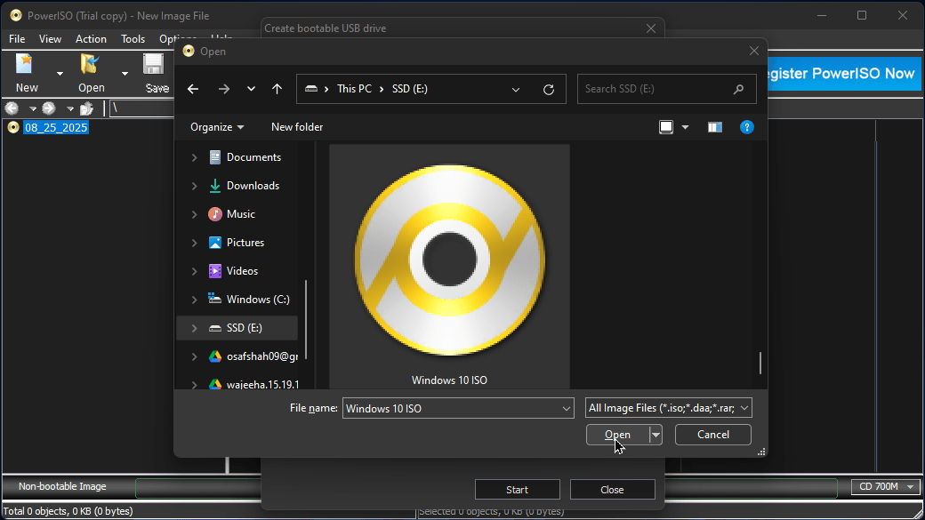 Create Bootable USB with PowerISO