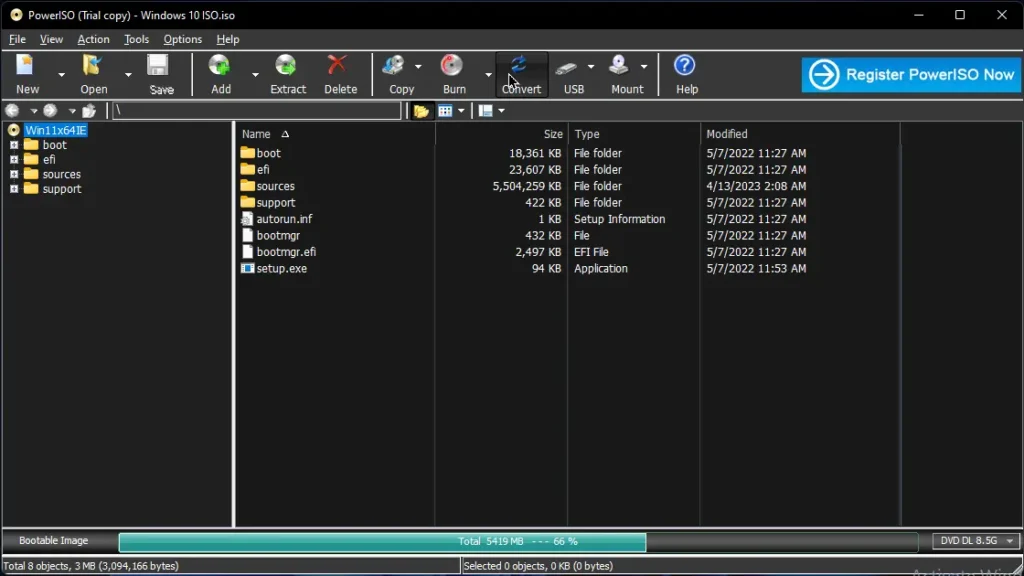 Poweriso User Interface
