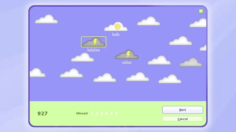 Cloud Typing Game