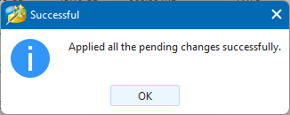 Minitool Partition Wizard Pending changes Applied Successfully