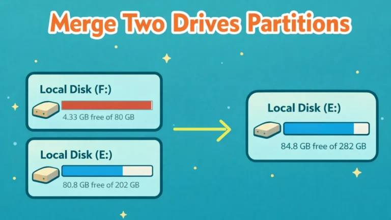 How to Merge two partitions in windows 11